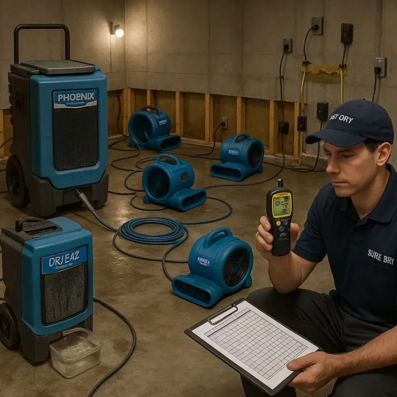 Structural Drying and Dehumidification process in Sparta, MI